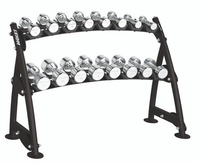 Hoist Fitness CF3462-2 Commercial (2) Tier Horizontal Beauty Dumbbell Rack - FITNESS OUTLET