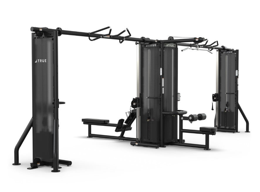 True Fitness TMS6000 Modular Frame With Dual Cable Crossovers (TMS6000 Shown with Optional Lat Pull Down, Seated Row and Shrouds)