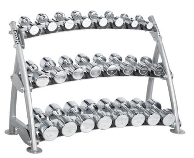 Hoist Fitness CF3462-3 Commercial (3) Tier Horizontal Beauty Dumbbell Rack - FITNESS OUTLET
