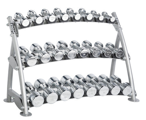 Hoist Fitness CF3462-3 Commercial (3) Tier Horizontal Beauty Dumbbell Rack