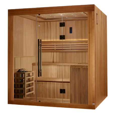 Golden Designs "Osla Edition" 6 Person Traditional Sauna - Canadian Red Cedar Interior and Pacific Premium Clear Cedar Exterior