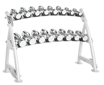 Hoist Fitness CF3462-2 Commercial (2) Tier Horizontal Beauty Dumbbell Rack - FITNESS OUTLET