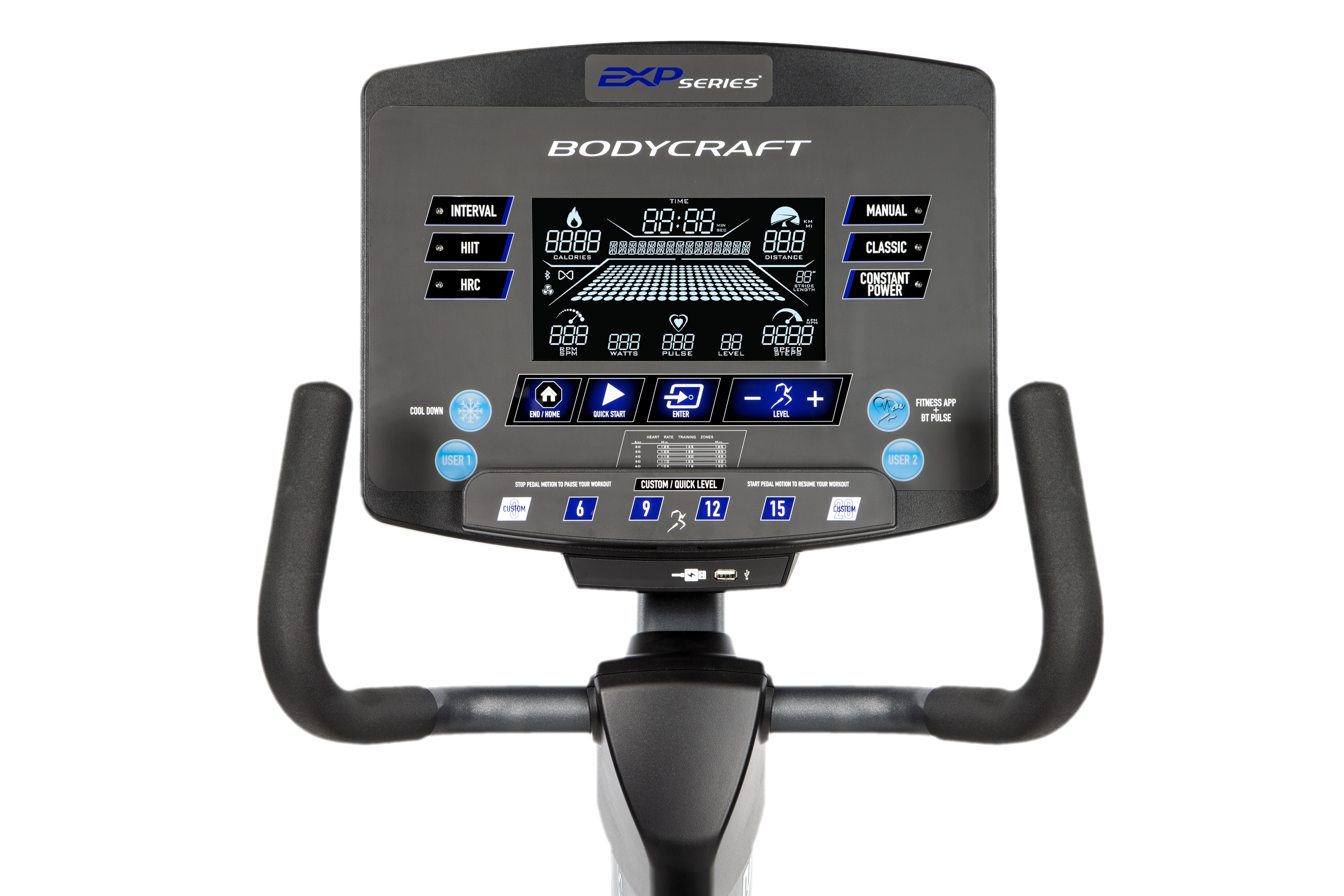 BodyCraft R1100 Recumbent Exercise Bike - LCD Console 