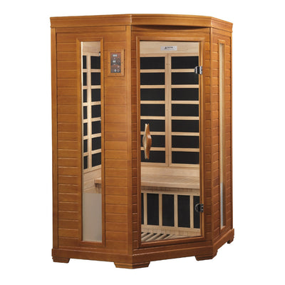 Golden Designs Dynamic Heming Elite 2-person Corner Ultra Low EMF (Under 3MG) FAR Infrared Sauna (Canadian Hemlock)