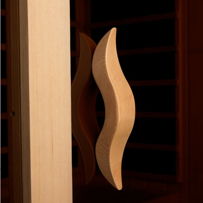 Golden Designs 1-2-Person Full Spectrum PureTech™ Near Zero EMF FAR Infrared Sauna with Himalayan Salt Bar (Canadian Hemlock)