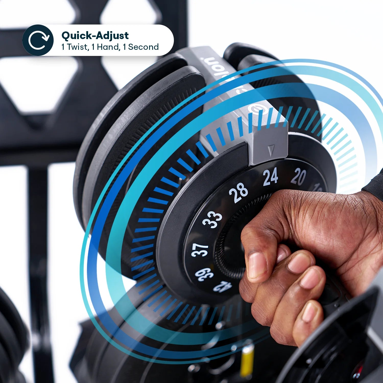 Echelon Strength Adjustable Dumbbells 752 with Stand - Fitness Outlet