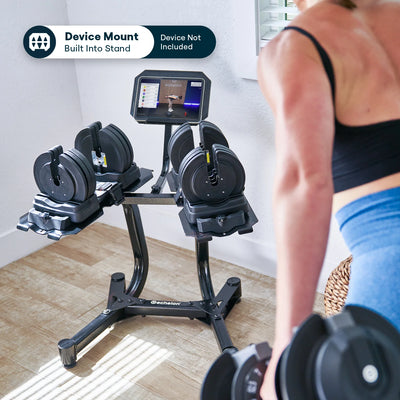 Echelon Strength Adjustable Dumbbells 752 with Stand - Fitness Outlet