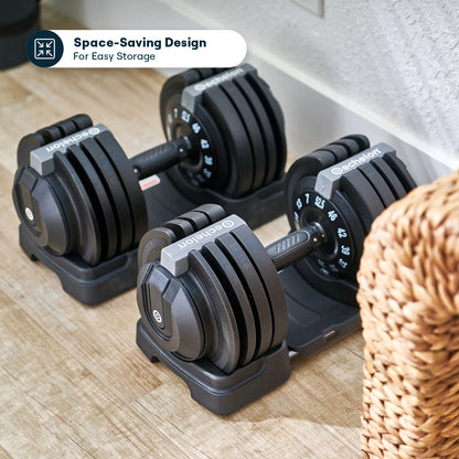 Echelon Strength Adjustable Dumbbells 752 with Stand - Fitness Outlet