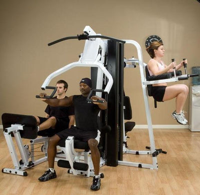 Body-Solid EXM3000LPS Gym System shown with Optional Vertical Knee Raise Attachment