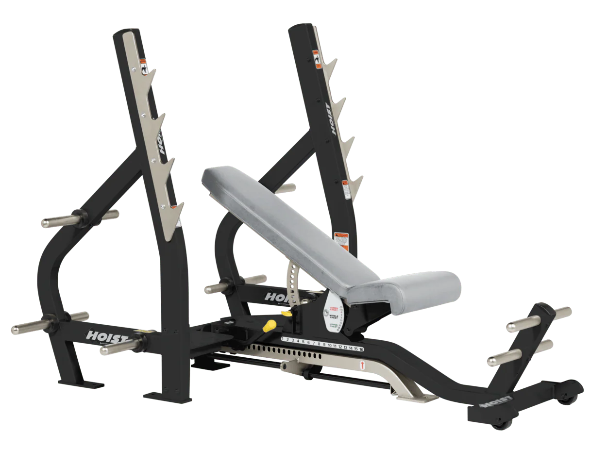 Hoist Fitness CF2179B Commercial (3) Way Flat Incline Decline Bench - Fitness Outlet 