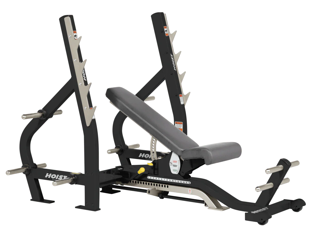 Hoist Fitness CF2179B Commercial (3) Way Flat Incline Decline Bench - Fitness Outlet 