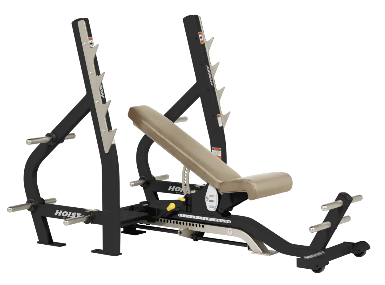 Hoist Fitness CF2179B Commercial (3) Way Flat Incline Decline Bench - Fitness Outlet 