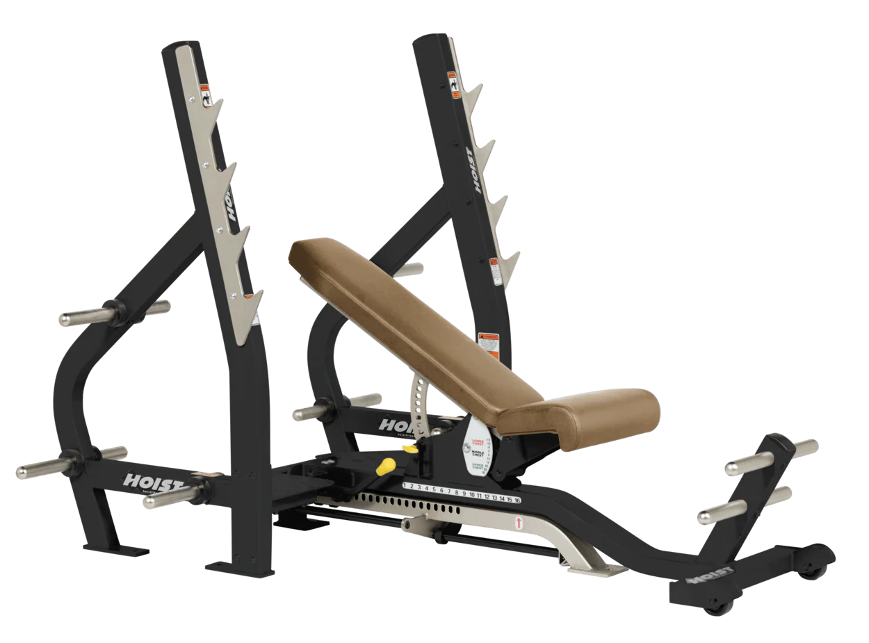 Hoist Fitness CF2179B Commercial (3) Way Flat Incline Decline Bench - Fitness Outlet 