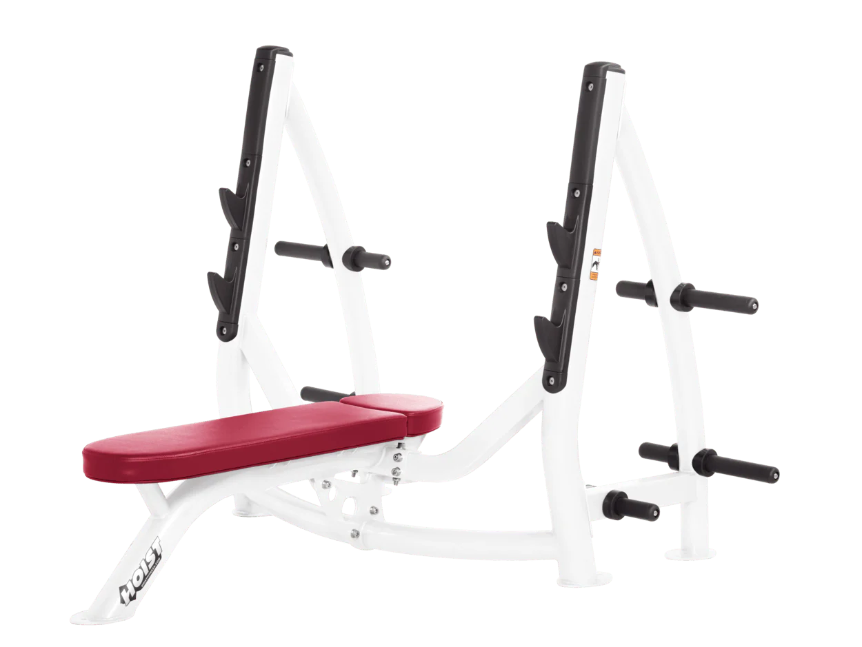 Hoist Fitness CF3170 Commercial Flat Olympic Bench with Storage - Fitness Outlet 