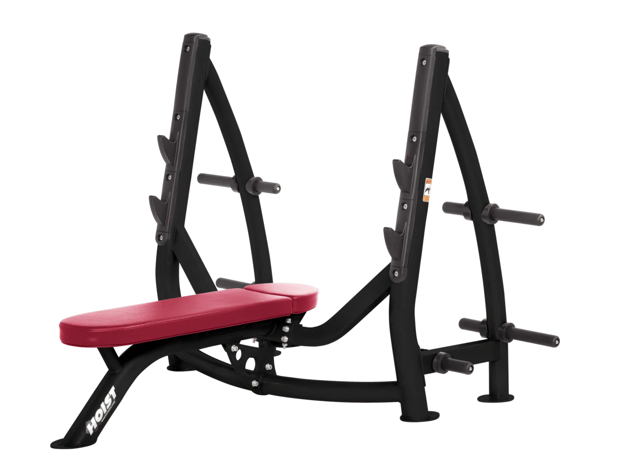 Hoist Fitness CF3170 Commercial Flat Olympic Bench with Storage - Fitness Outlet 