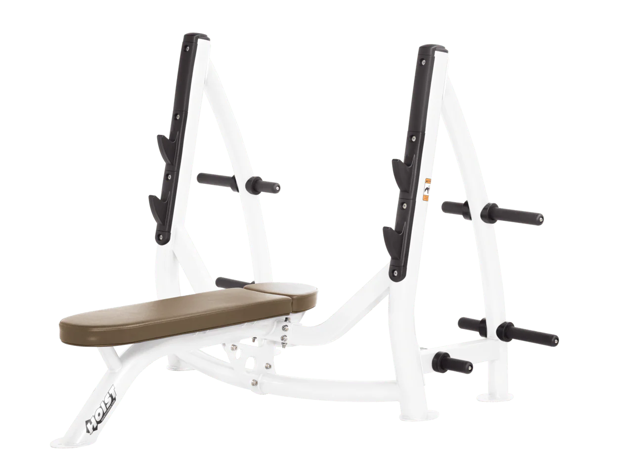 Hoist Fitness CF3170 Commercial Flat Olympic Bench with Storage - Fitness Outlet 