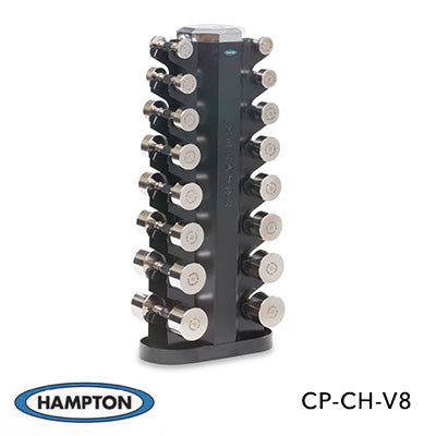 Chrome Beauty Grip 8 Pair Set, with one V-2-8 rack