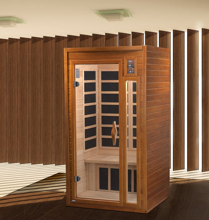 Dynamic Barcelona Elite 1-2-person Ultra Low EMF (Under 3MG) FAR Infrared Sauna (Canadian Hemlock)