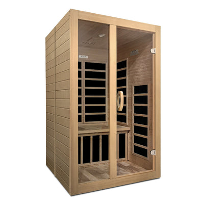 Golden Designs  Dynamic Santiago 2-person Low EMF (Under 8MG) FAR Infrared Sauna (Canadian Hemlock)