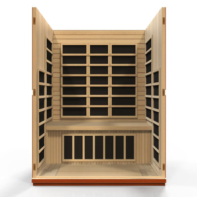 Golden Designs Dynamic Bellagio 3-person Low EMF (Under 8MG) FAR Infrared Sauna (Canadian Hemlock)