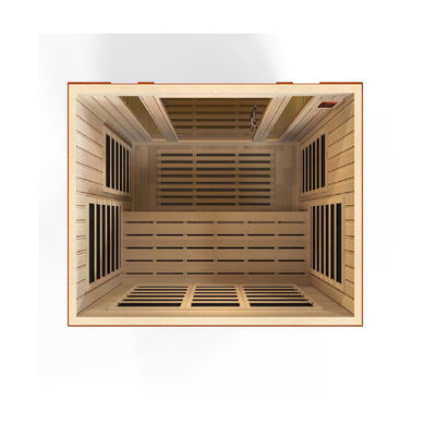 Golden Designs Dynamic Bellagio 3-person Low EMF (Under 8MG) FAR Infrared Sauna (Canadian Hemlock)
