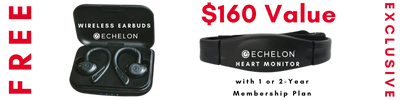 FREE Echelon Earbuds and Heart Rate Monitor with 1 or 2-Year Membership - $160 Value!