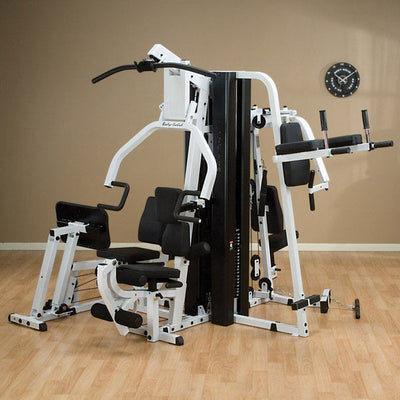 Body-Solid EXM3000LPS Gym System shown with Optional Vertical Knee Raise Attachment