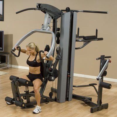 BodySolid F500 Fusion 500 Personal Trainer Gym with Optional Multi Hip Station and Vertical Knee-Raise / Dip Station