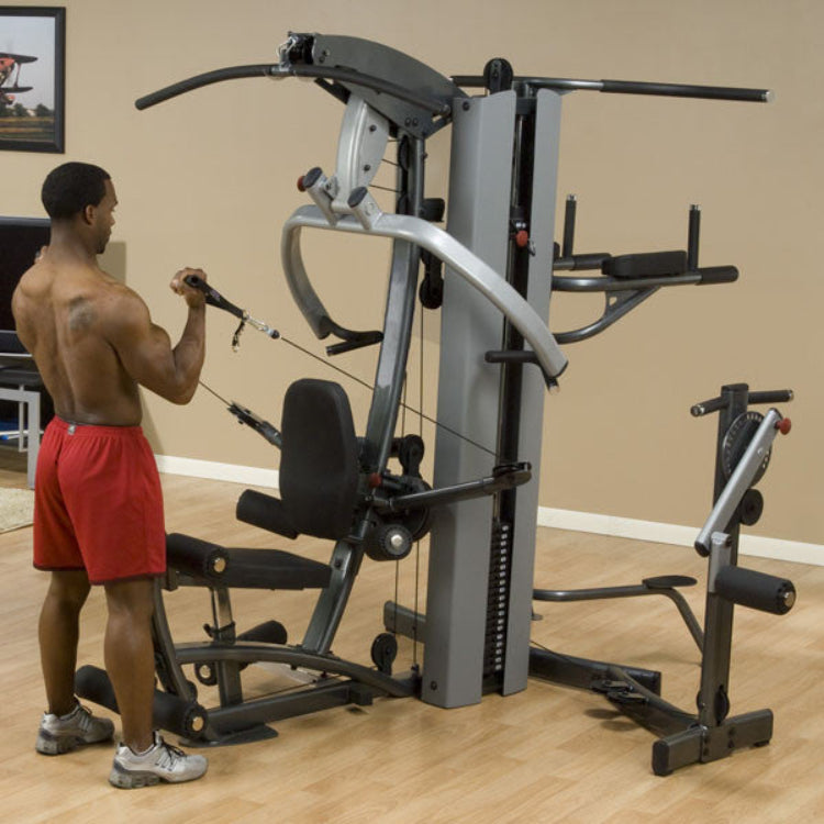 BodySolid F500 Fusion 500 Personal Trainer Gym with Optional Multi Hip Station and Vertical Knee-Raise / Dip Station