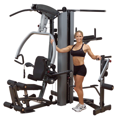BodySolid F500 Fusion 500 Personal Trainer Gym with Optional Multi Hip Station and Vertical Knee-Raise / Dip Station