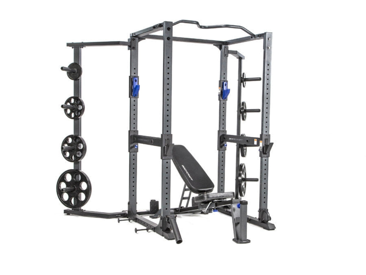 BodyCraft F730 Power Rack Shown with Optional Accessories/Add-Ons - Weight Plate NOT Included