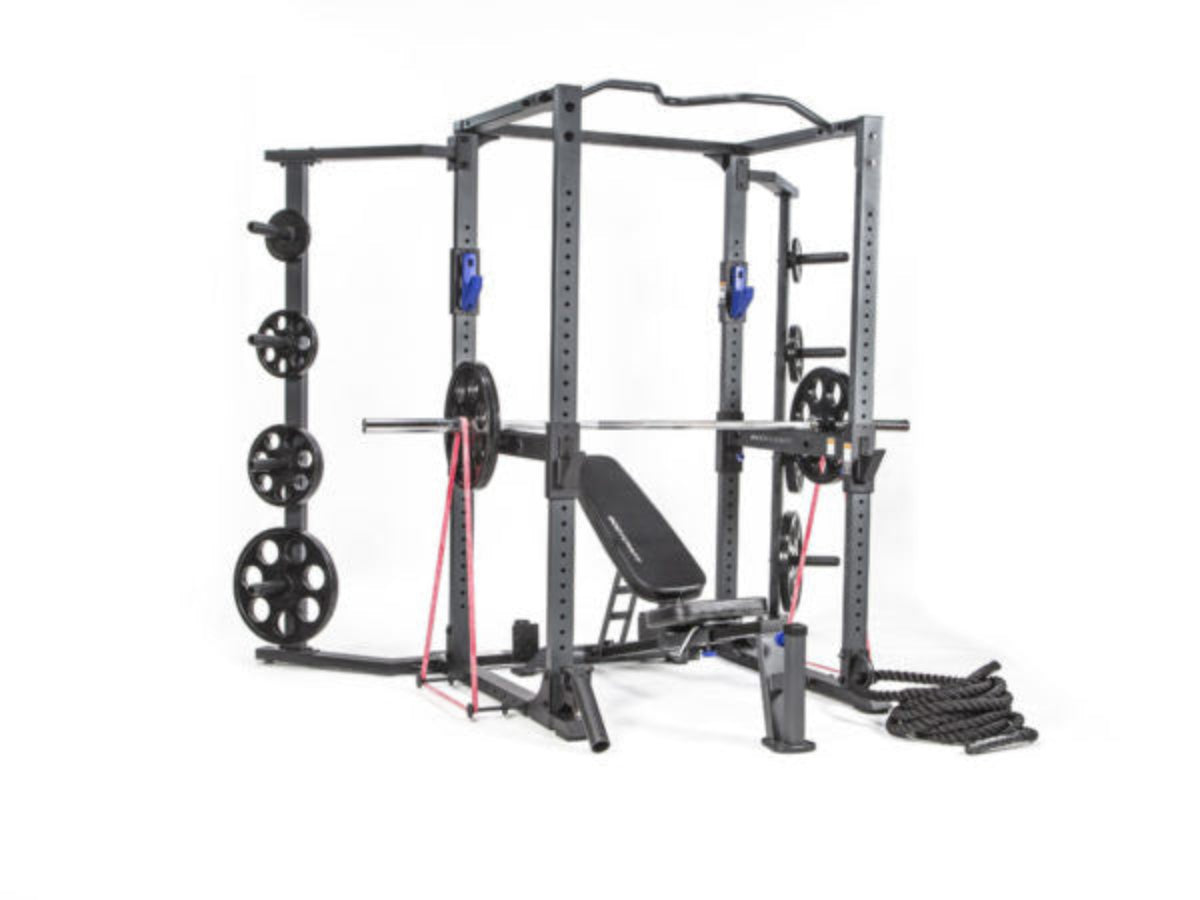 BodyCraft F730 Power Rack Shown with Optional Accessories/Add-Ons - Weight Plate NOT Included
