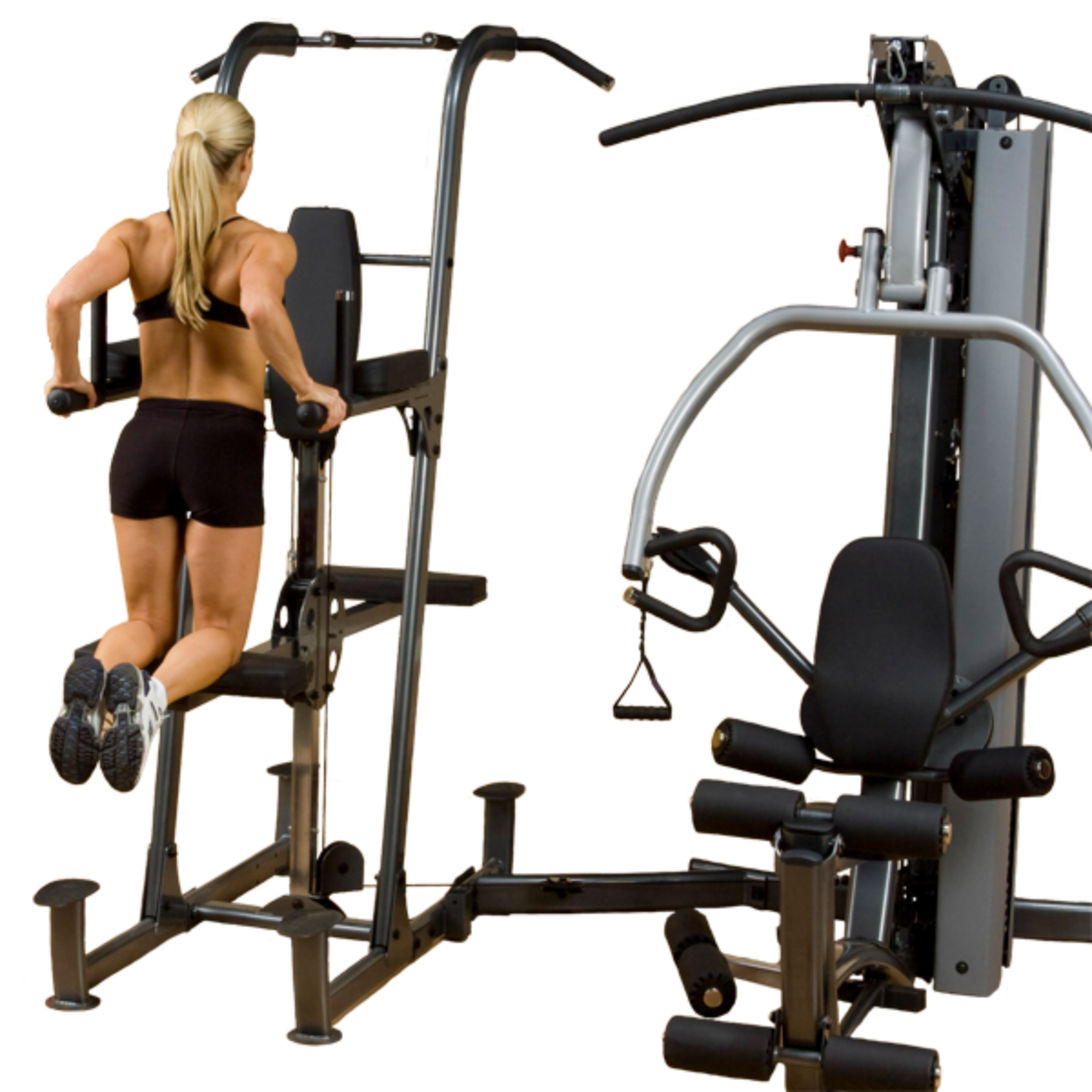 Body-Solid F600 Fusion 600 Personal Trainer Gym with Optional FCDWA FUSION Weight-Assisted Dip & Pull-Up Station