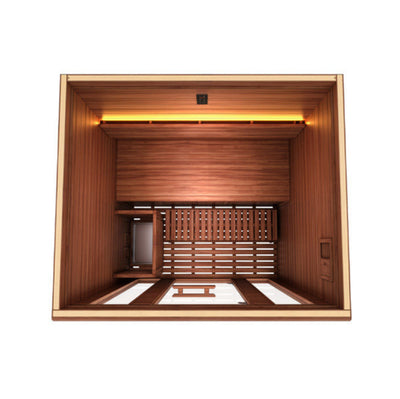 Golden Designs 2025 "Andermatt Edition" 3 Person Traditional Steam Sauna (GDI-7030-01) - Pacific Premium Clear Cedar