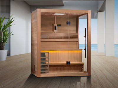 Golden Designs "Hanko Edition" 2 Person Indoor Traditional Sauna (GDI-7202-01) - Canadian Red Cedar Interior