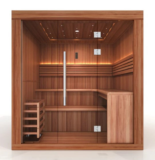 Golden Designs "Osla Edition" 6 Person Traditional Sauna - Canadian Red Cedar Interior and Pacific Premium Clear Cedar Exterior