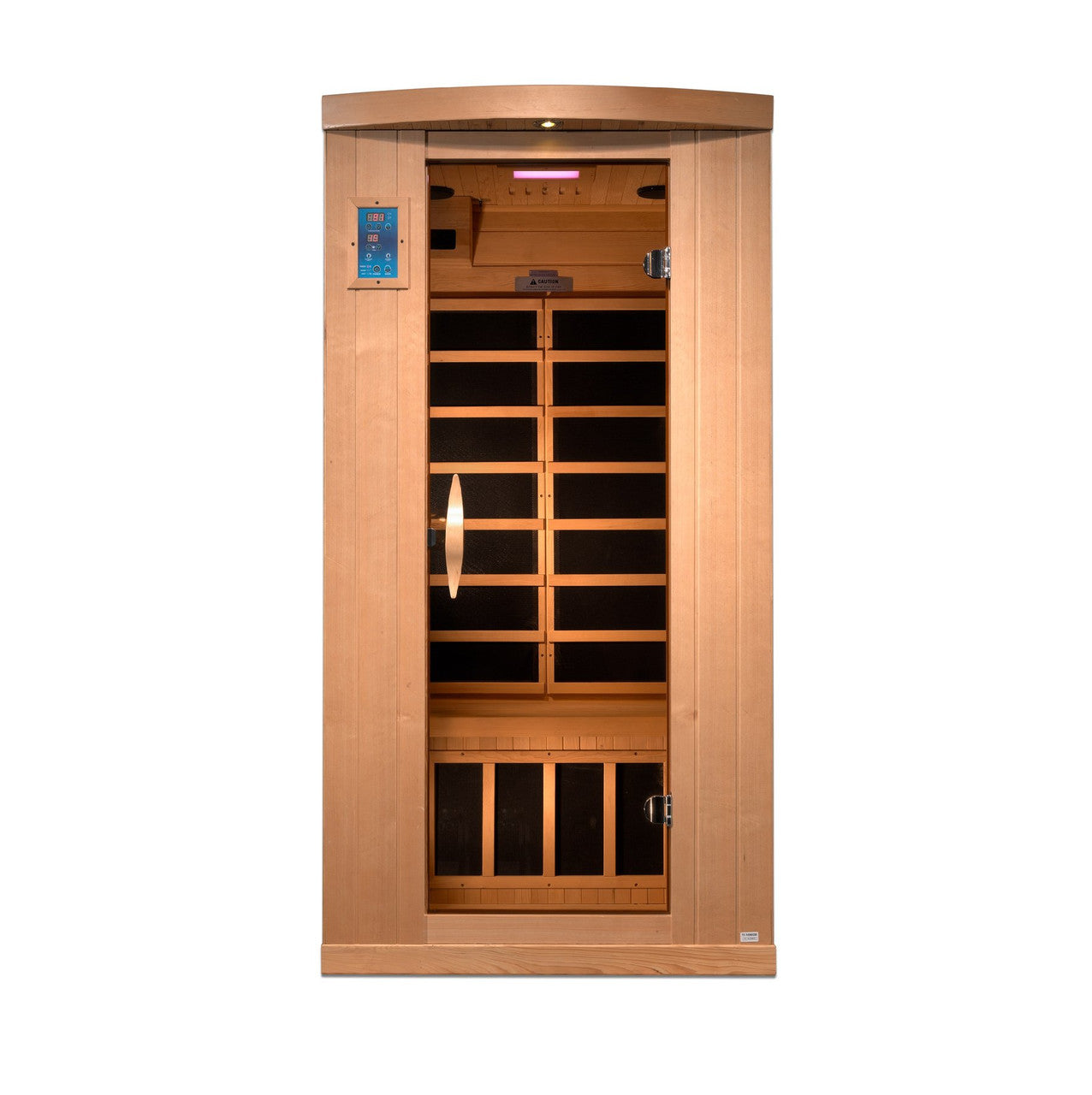 Golden Designs 1-2-Person Full Spectrum PureTech™ Near Zero EMF FAR Infrared Sauna with Himalayan Salt Bar (Canadian Hemlock)