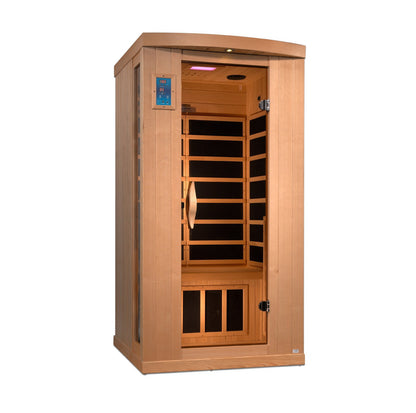 Golden Designs 1-2-Person Full Spectrum PureTech™ Near Zero EMF FAR Infrared Sauna with Himalayan Salt Bar (Canadian Hemlock)