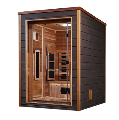 Golden Designs Nora 2 Person Outdoor-Indoor PureTech Hybrid Full Spectrum Sauna
