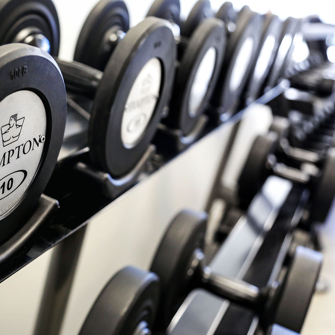 Hampton Gel-Grip Urethane 10 Pair Black Dumbbells (5-50 in 5 lb increments) Club Packs Set