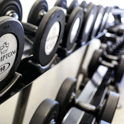 Hampton Gel-Grip Urethane 10 Pair Black Dumbbells (5-50 in 5 lb increments) Club Packs Set