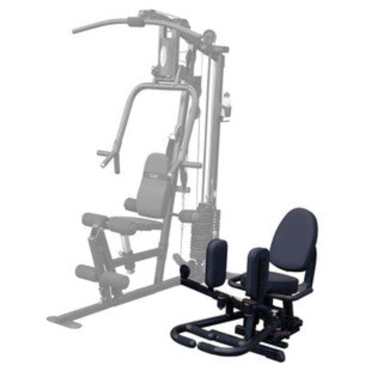 Body-Solid Red G6BR Bi Angular Gym shown with Inner Outer Thigh GIOT Attachment 