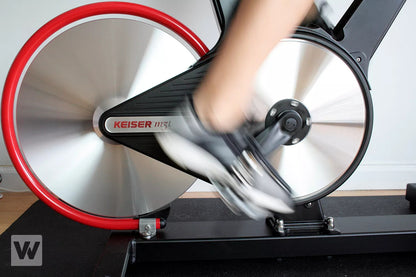 Keiser M3i Indoor Cycle with Bluetooth, Media Tray, Stretch Pads, Floor Mat, M Connect Display