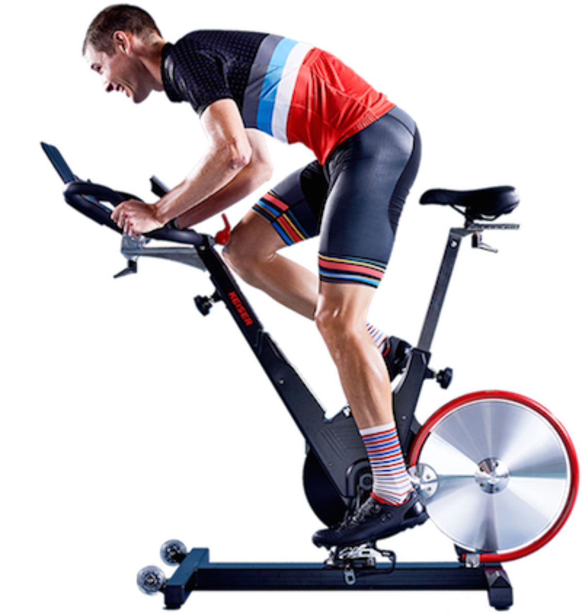 Keiser M3i Indoor Cycle with Bluetooth, Media Tray, Stretch Pads, Floor Mat, M Connect Display