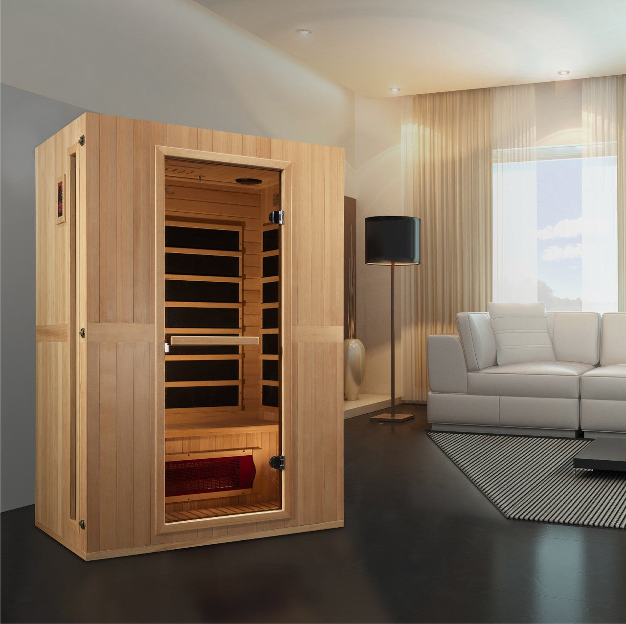 Golden Designs Maxxus 2-Person Low EMF (Under 8MG) FAR Infrared Sauna (Canadian Hemlock)