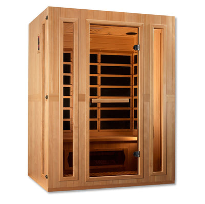 Golden Designs  Maxxus 3-Person Corner Low EMF (Under 8MG) FAR Infrared Sauna (Canadian Hemlock)