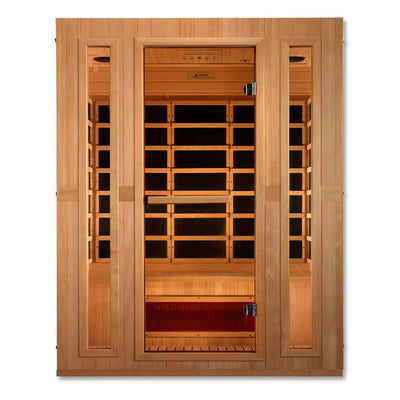 Golden Designs  Maxxus 3-Person Corner Low EMF (Under 8MG) FAR Infrared Sauna (Canadian Hemlock)