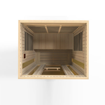 Golden Designs  Maxxus 3-Person Corner Low EMF (Under 8MG) FAR Infrared Sauna (Canadian Hemlock)