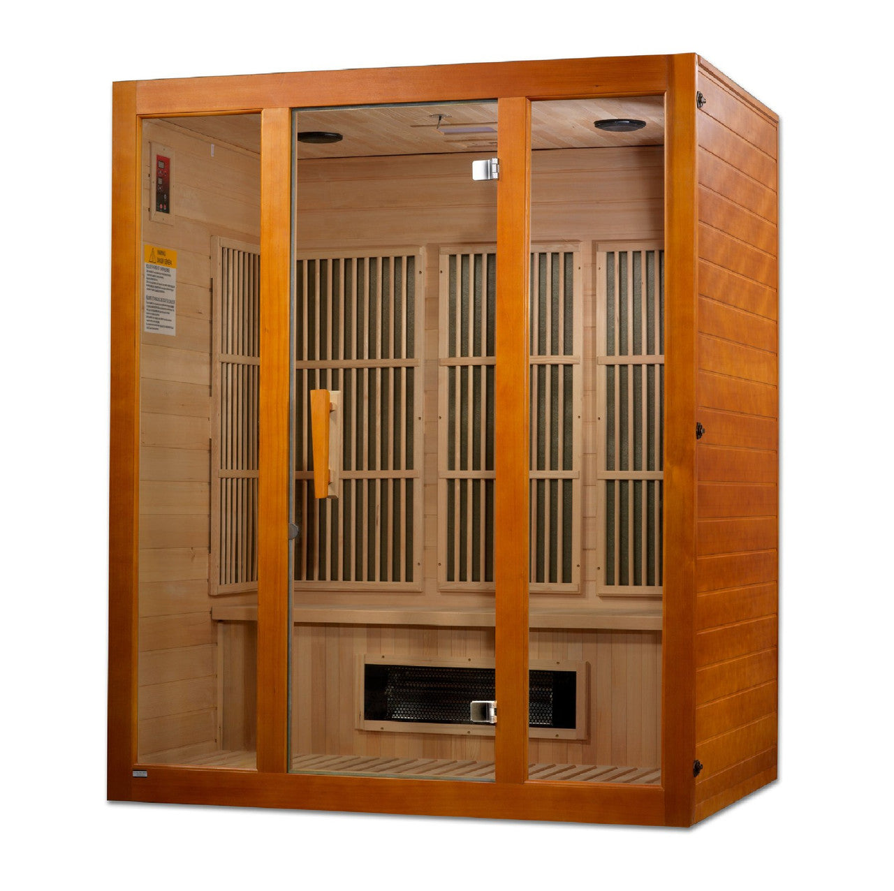 Golden Designs Maxxus 3-Person Corner Low EMF (Under 8MG) FAR Infrared Sauna (Canadian Hemlock)