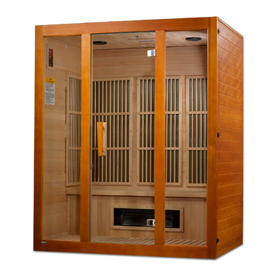 Golden Designs Maxxus 3-Person Corner Low EMF (Under 8MG) FAR Infrared Sauna (Canadian Hemlock)
